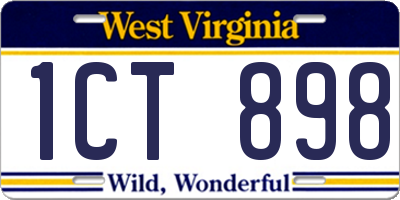 WV license plate 1CT898