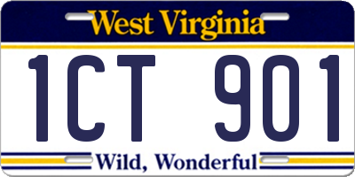WV license plate 1CT901
