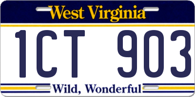 WV license plate 1CT903