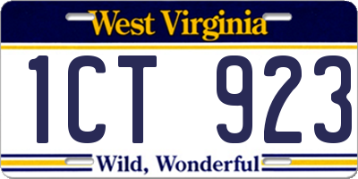 WV license plate 1CT923