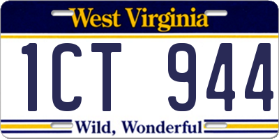 WV license plate 1CT944