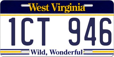 WV license plate 1CT946