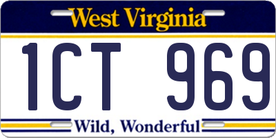 WV license plate 1CT969