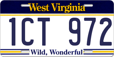 WV license plate 1CT972