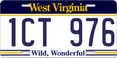 WV license plate 1CT976