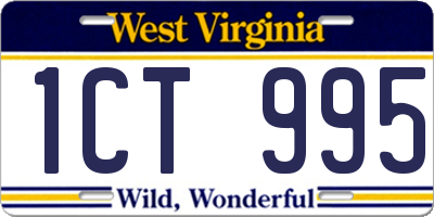 WV license plate 1CT995