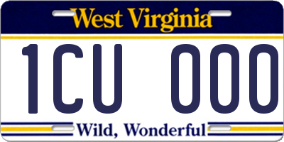 WV license plate 1CU000