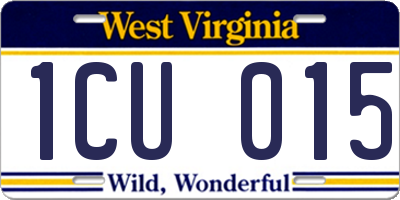 WV license plate 1CU015