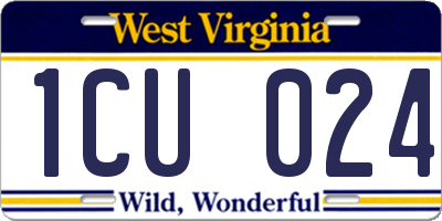 WV license plate 1CU024