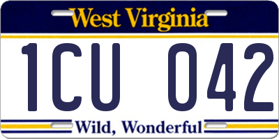 WV license plate 1CU042
