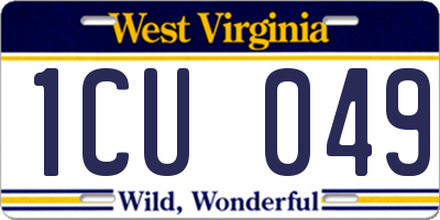WV license plate 1CU049