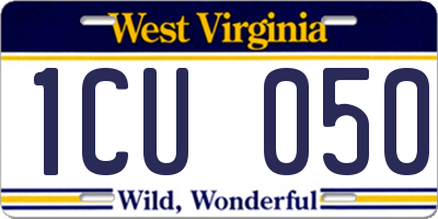 WV license plate 1CU050