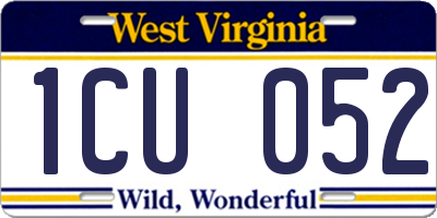 WV license plate 1CU052