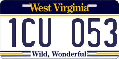 WV license plate 1CU053