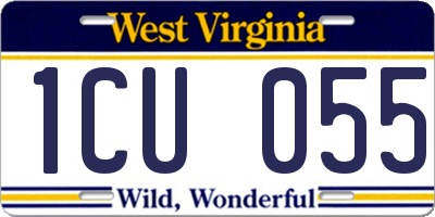 WV license plate 1CU055