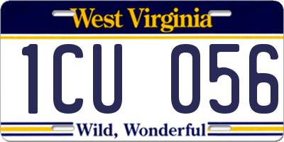 WV license plate 1CU056