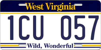 WV license plate 1CU057