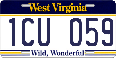 WV license plate 1CU059