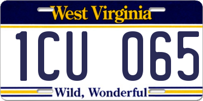 WV license plate 1CU065