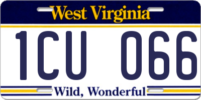 WV license plate 1CU066