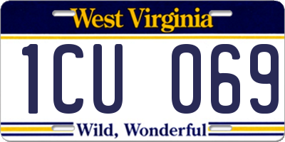WV license plate 1CU069