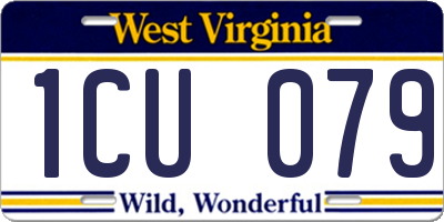 WV license plate 1CU079