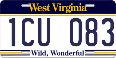WV license plate 1CU083