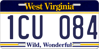WV license plate 1CU084