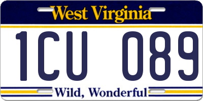 WV license plate 1CU089
