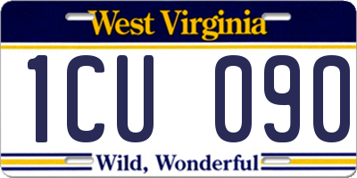 WV license plate 1CU090