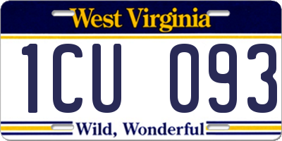 WV license plate 1CU093