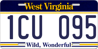 WV license plate 1CU095