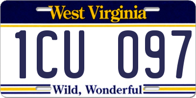 WV license plate 1CU097