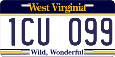 WV license plate 1CU099