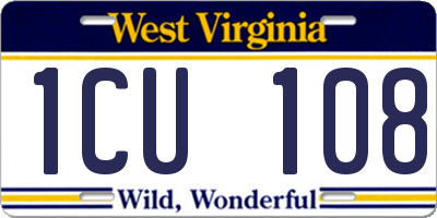 WV license plate 1CU108