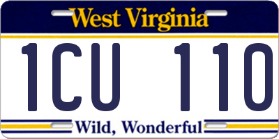 WV license plate 1CU110