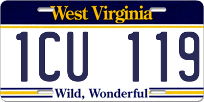 WV license plate 1CU119