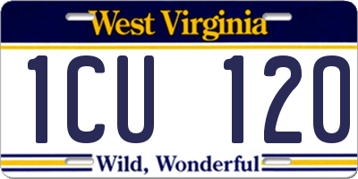 WV license plate 1CU120
