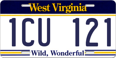 WV license plate 1CU121