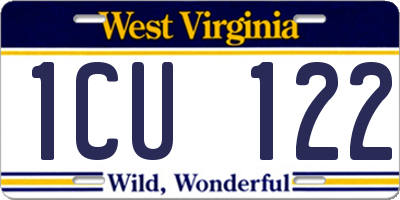 WV license plate 1CU122