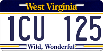 WV license plate 1CU125