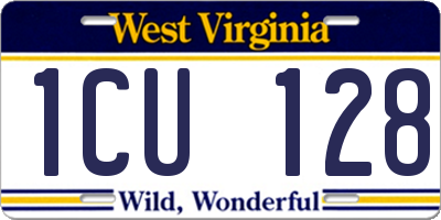 WV license plate 1CU128