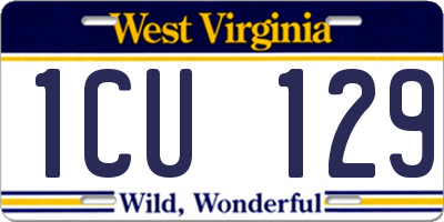 WV license plate 1CU129