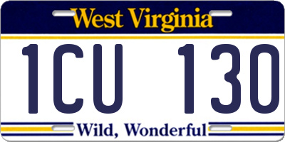 WV license plate 1CU130