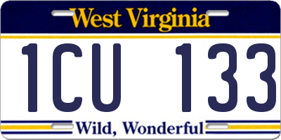 WV license plate 1CU133