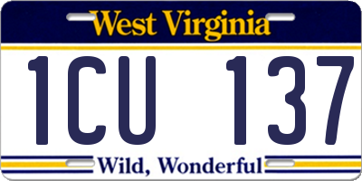 WV license plate 1CU137