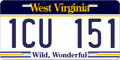 WV license plate 1CU151