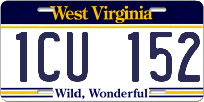 WV license plate 1CU152