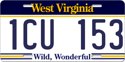 WV license plate 1CU153