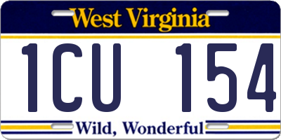 WV license plate 1CU154